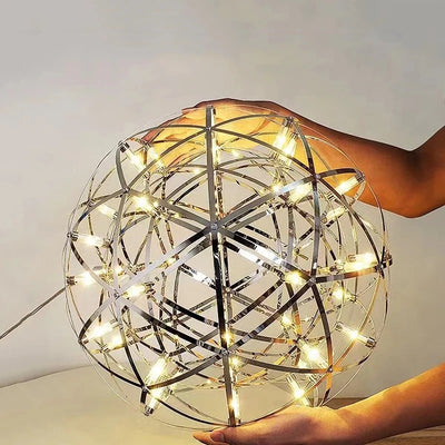 LED Spark Ball Lights Chandelier for Dining Room Firework Stainless Pendant Light hanging lamps for ceiling Home Decor