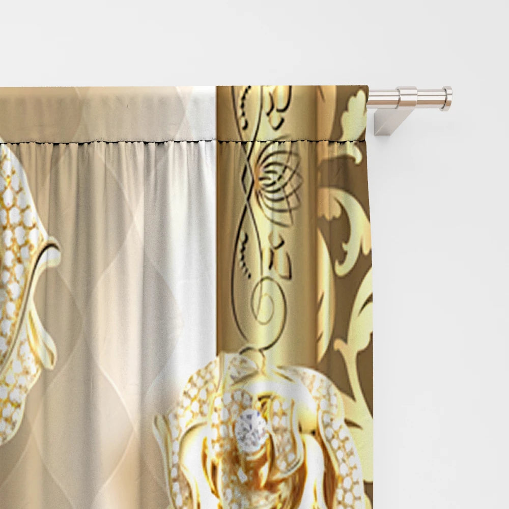 2PC Home Decoration Curtains, Various Flowers With Pole Pocket Curtains, Suitable For My Coffee Shop, Living Room, Study Farm