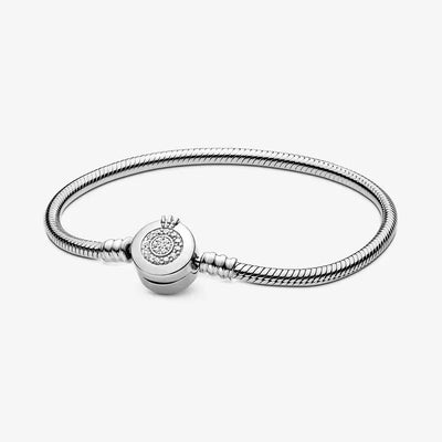 100%Original Logo Sterling Silver 925 Snake Chain Bracelet Suitable for Original Beads Ladies Charm DIY Beads JewelryGiftscharms