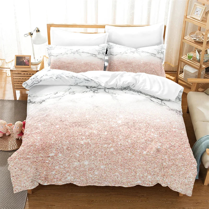 Modern Marble Duvet Cover King Queen Size For Girls Kids Teens Geometric Pattern Comforter Cover Microfiber Abstract Bedding Set