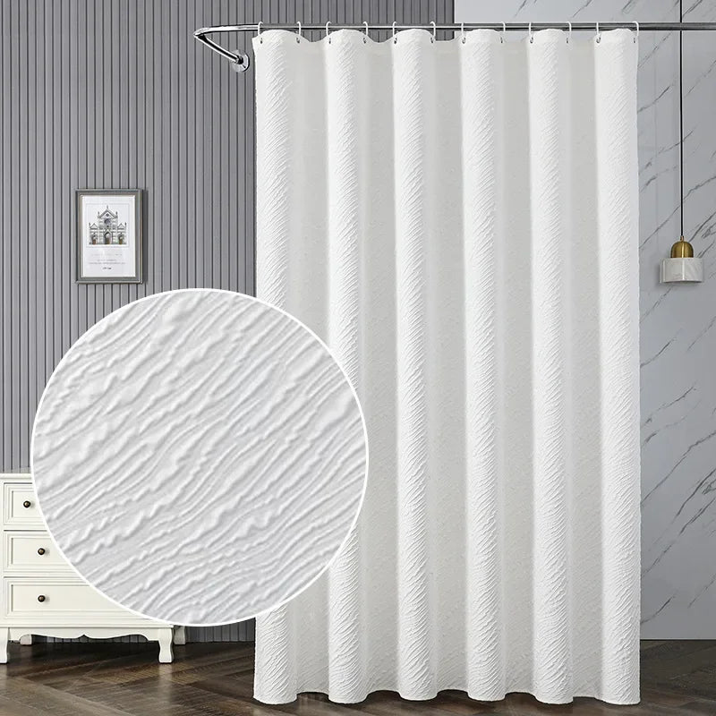 Composite foaming polyester shower curtain waterproof and mildew proof Bathroom punch-free partition curtain shower curtain