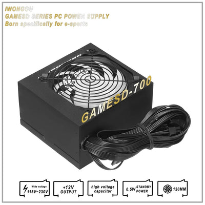 Power Supply 700W for PC  Active PFC Fonte Atx 650W Gamer Rgb Source 110V/220V GAMESD700 Pico Psu