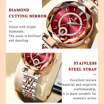 Luxury Watch For Woman High Quality Diamond Ladies Quartz Watch Waterproof Date Stainless Steel Women Watches reloj+box