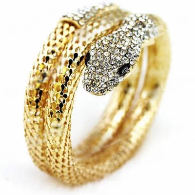 Snake-shaped bracelet punk exaggerated fashion multi-layer full diamond multi-strand snake bracelet