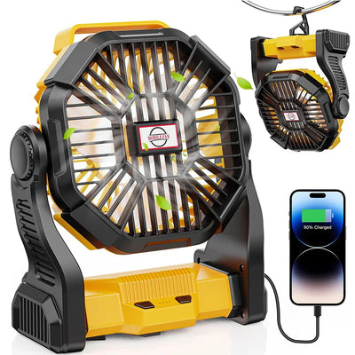 Camping Fan Light Portable Battery Powered Outdoor Fan Travel Camping Personal Charging Fan