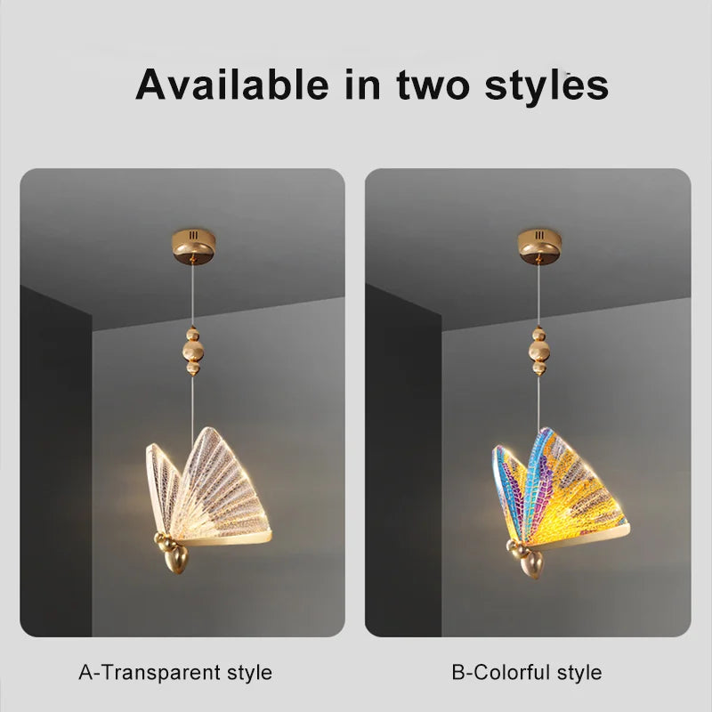 Butterfly LED Pendant Light Indoor Lighting Bedside Led Lights For Home  Staircase Bedroom Room Decor Modern