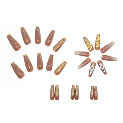 Luxury Rhinestone Acrylic  iIns Nails Set Press on Reusable