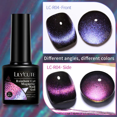 LILYCUTE 7ml Double Light 9D Cat Magnetic Glitter Gel Nail Polish Rainbow Sparkling Colorful Laser Soak Off Nail Art Gel Varnish