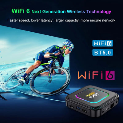 HK1 RBOX K8 Rockchip RK3528 2.4G 5G Wifi6 BT4.0 RAM 4GB ROM 16GB 32GB 64GB Quad Core 8K Android 13 TV Box