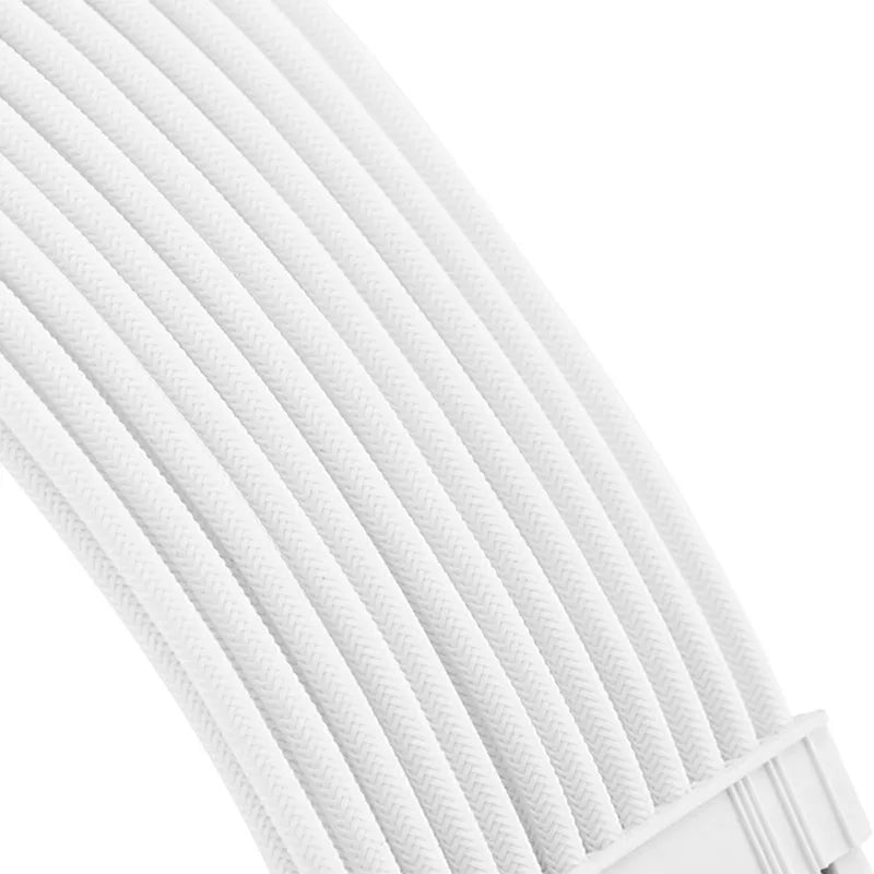 FormulaMod All White PSU Extension Cable Kit , Solid Color Cable Solid Combo 300mm ATX24Pin PCI-E8Pin CPU8Pin With Combs