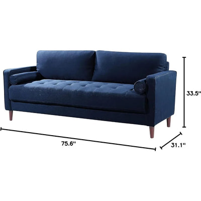 Living Room Sofa Lexington Sofa, 75.6" W x 31.1" D x 33.5" H, Navy Blue, Living Room Home