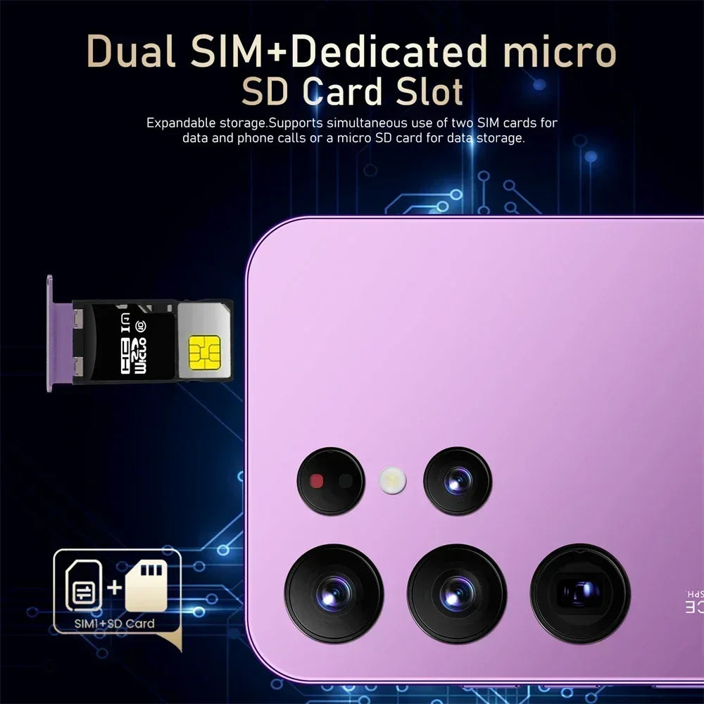 New Original S24 Ultra+ Smartphone 5G 6.8HD 16G+1T Dual Sim Cellphones Android Cell Phone Unlocked 64MP 7000mAh Mobile Phone