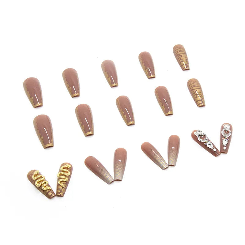 Luxury Rhinestone Acrylic  iIns Nails Set Press on Reusable