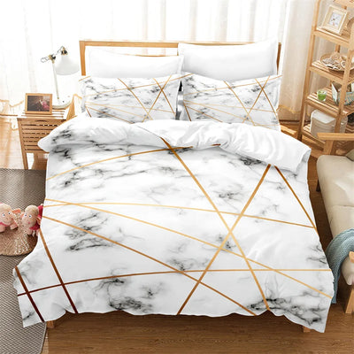 Modern Marble Duvet Cover King Queen Size For Girls Kids Teens Geometric Pattern Comforter Cover Microfiber Abstract Bedding Set