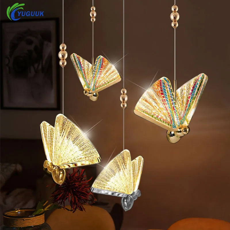 Butterfly LED Pendant Light Indoor Lighting Bedside Led Lights For Home  Staircase Bedroom Room Decor Modern