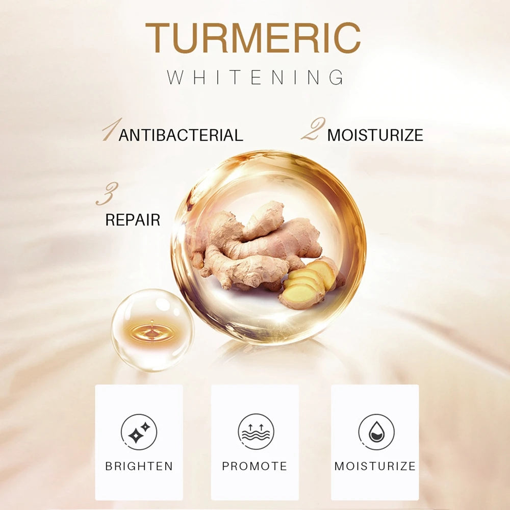 Turmeric Skin Care Sets Fade Dark Spots Remover Serum Oil Anti-Aging Skin Cleanser Soap Natural Facial Acne Cleansing Cream 3pcs