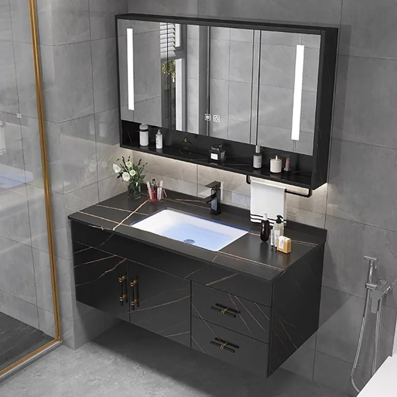 Drawer Wall Bathroom Cabinets Storage Toilet Luxury Washbasin Bathroom Cabinets Mirror Tool Gabinete Hotel Furniture