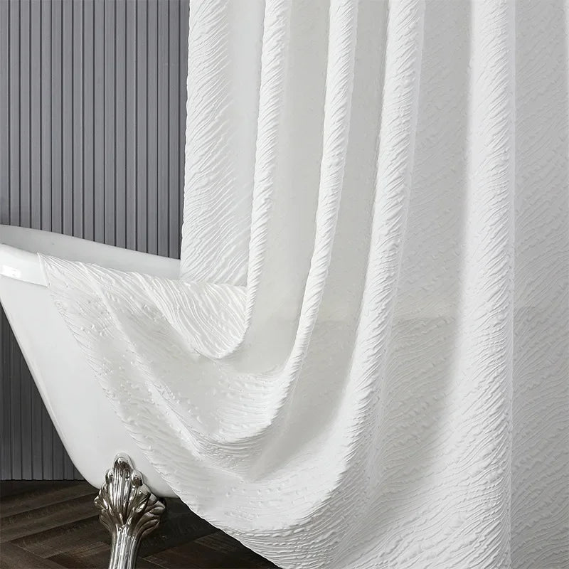 Composite foaming polyester shower curtain waterproof and mildew proof Bathroom punch-free partition curtain shower curtain