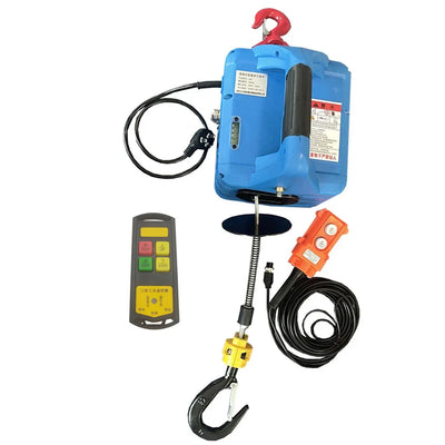 Electric hoist Portable electric hand winch traction block electric steel wire rope lifting hoist towing rope 220V/110V