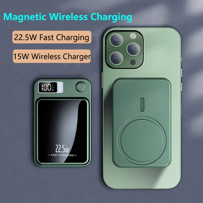 100000mAh Magnetic Qi Wireless Charger Power Bank 22.5W Super Fast Charging for iPhone 14 13 12 Samsung Huawei Xiaomi Powerbank