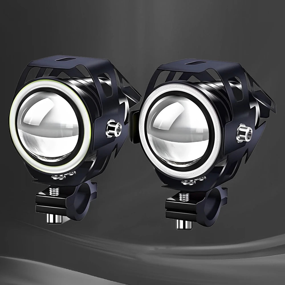 Motoled Motorcycle LED Angel Eye Projector Lens Headlight Spotlight Moto Light BulbsTurn Signal Modified Part for Honda SUZUKI