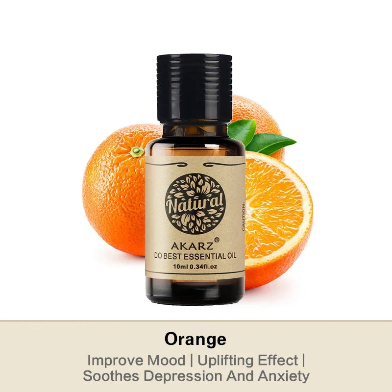 AKARZ Orange Essential Oil Natural Aromatherapy Moisturizer Skin Digestion Promote Vitamin C Comfort Orange Oil