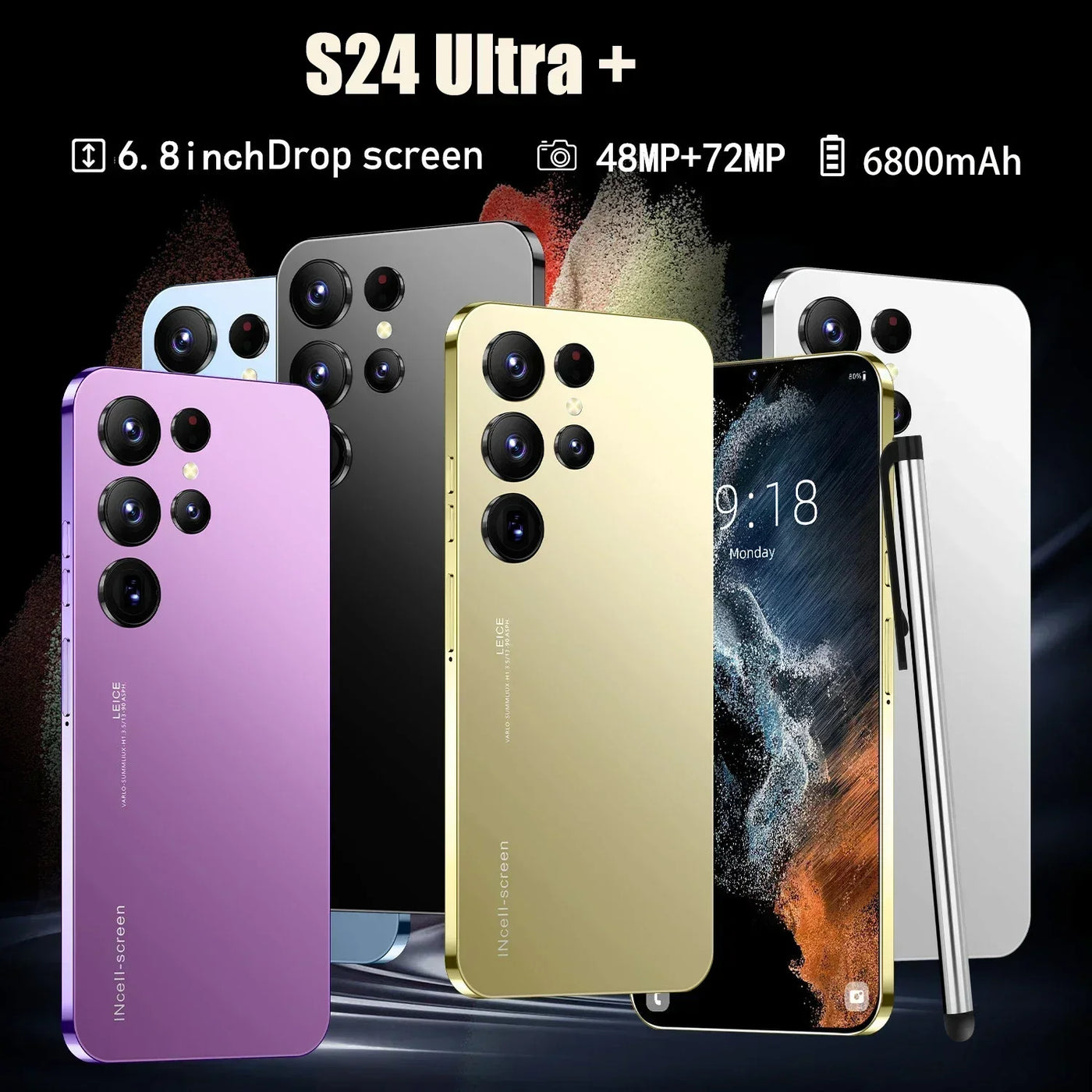 New Original S24 Ultra+ Smartphone 5G 6.8HD 16G+1T Dual Sim Cellphones Android Cell Phone Unlocked 64MP 7000mAh Mobile Phone