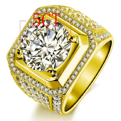 1ct-5ct Real Moissanite Diamond  Ring Pure 100% 14K Gold    100% 18K Gold  for man Fine Jewelry Gift