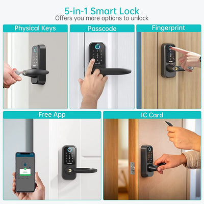 Hornbill Fingerprint Smart Door Lock Bluetooth Digital Electronic Locks Keyless Entry Deadbolt Home Security Protection Handle