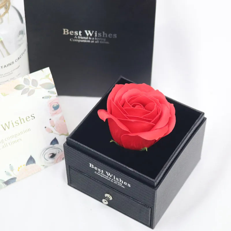 Luxury Love Heart Zircon Necklace With Rose Gifts Box For Women Girlfriends 2023 New Fashion Valentine Christmas Jewelry Gift