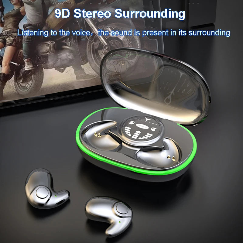 Invisible Sleep Earphones Wireless Bluetooth 5.3 Headphones IPX5 Waterproof Noise Reduction Earbuds Touch Control Headsets