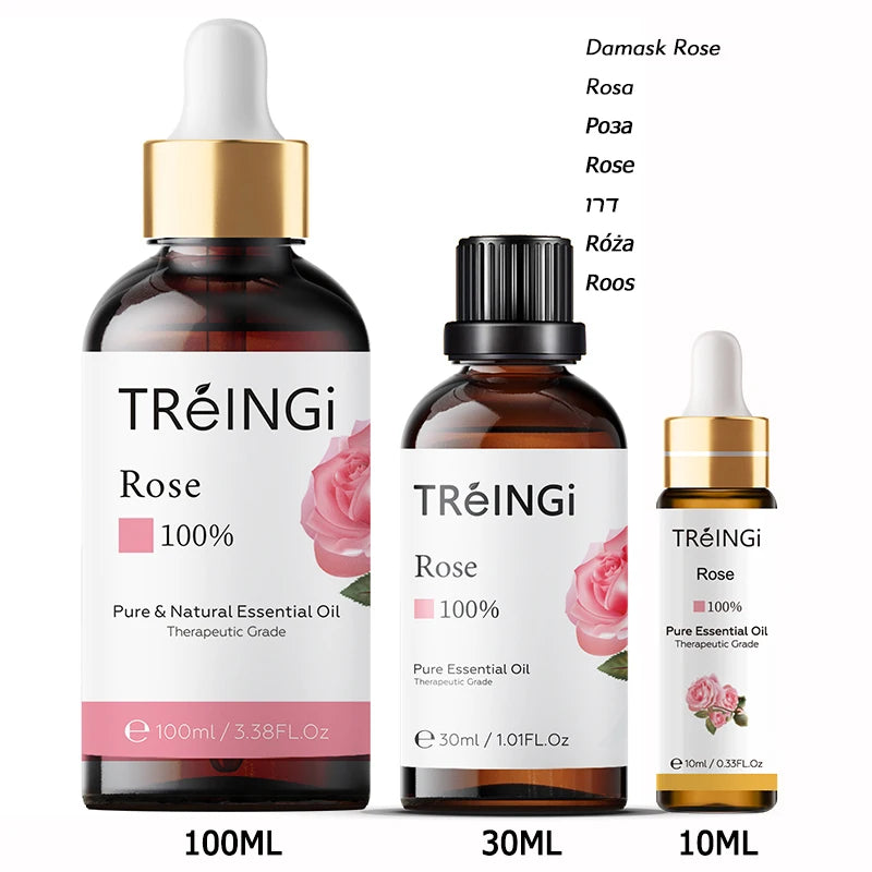 Pure Natural Therapeutic Grade Essential Oils Tea Tree Rose Jasmine Mint Vanilla Eucalyptus for Skin Care Massage Diffuser Oil