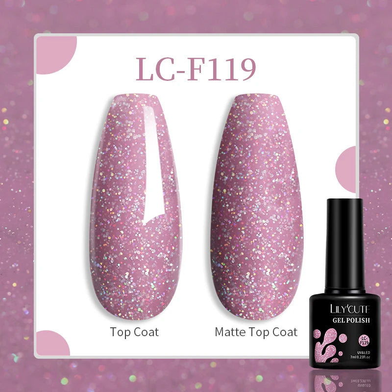 LILYCUTE 7ml Double Light 9D Cat Magnetic Glitter Gel Nail Polish Rainbow Sparkling Colorful Laser Soak Off Nail Art Gel Varnish