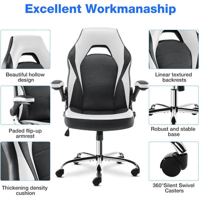 Gaming computer office ergonomic desks and chairs, armrests, neck pillows and built-in lumbar adjustment