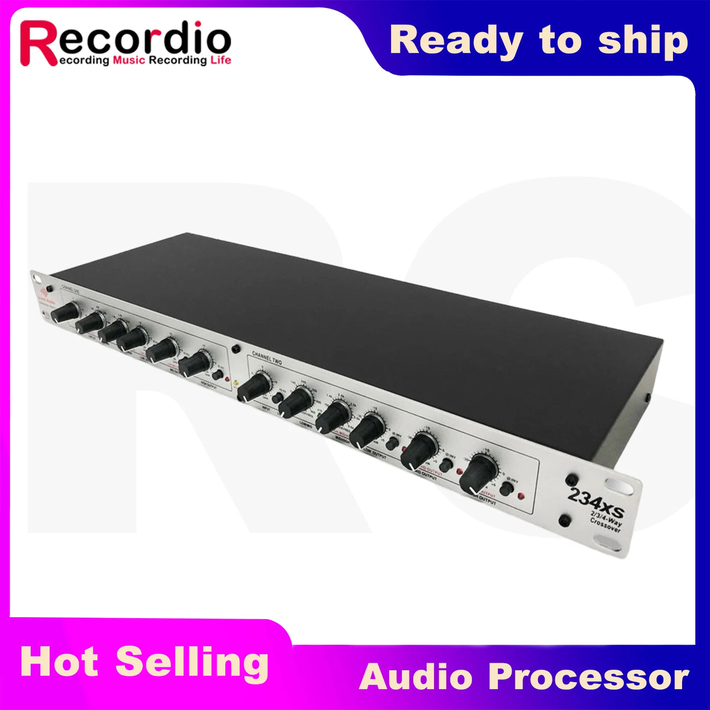 GAX-234XL Professional Sound Peripheral Equipments Stereo 2/3 Way, Mono 4-Way 234XL Crossover audio Equalizer with XLR Connector