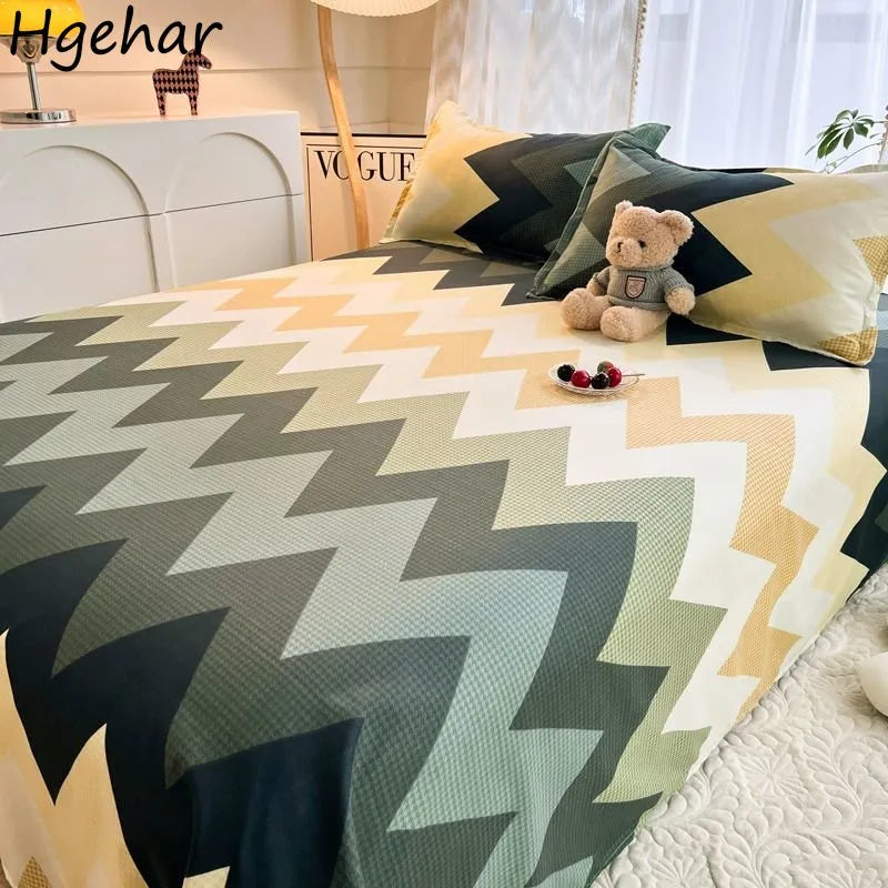 Skin-friendly Soft Sheets Household Printed Flat  Bedroom King Queen Size Bedding Single Double  Breathable Durable