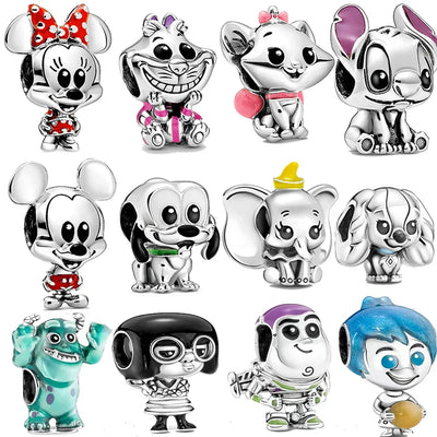 NEW 925 Silver Plated HEROCROSS Cartoon Collection Bear Charm Bead Pendant Fit DIY Pandora Women Bracelet Original Jewelry Gift