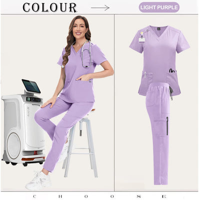 Beautician Anesthesiologist Workwear Multicolour Straight Pants Suit Medical Doctor Nurse Scrubs Set Clinical Nursing Tops Pants