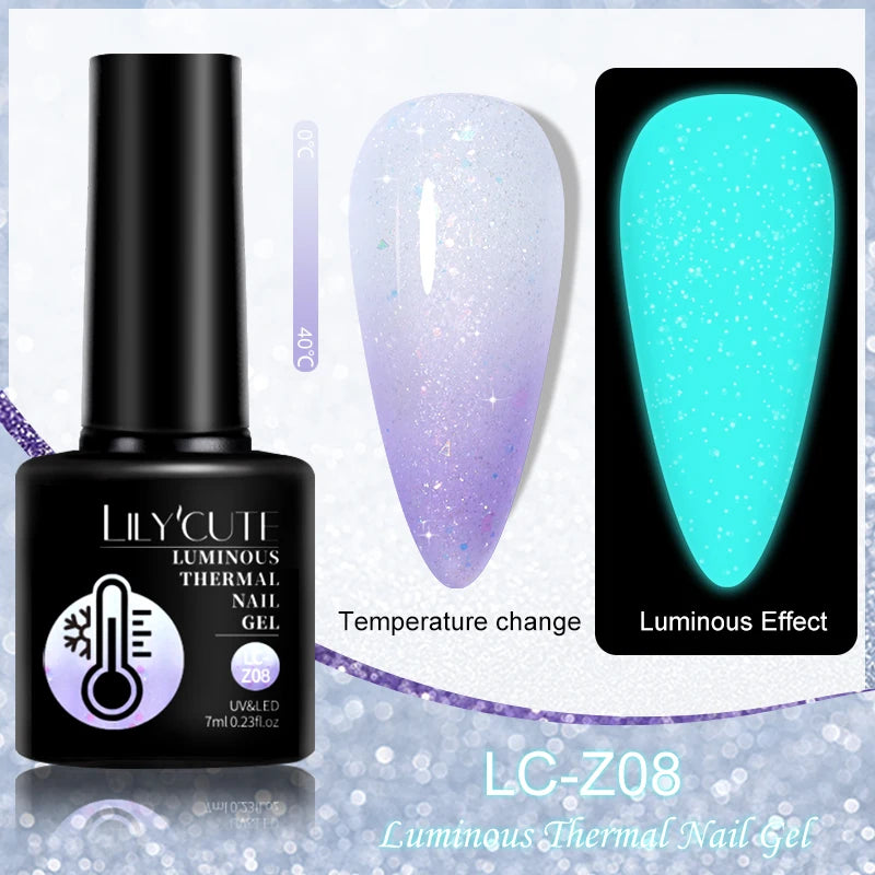 LILYCUTE 7ml Double Light 9D Cat Magnetic Glitter Gel Nail Polish Rainbow Sparkling Colorful Laser Soak Off Nail Art Gel Varnish