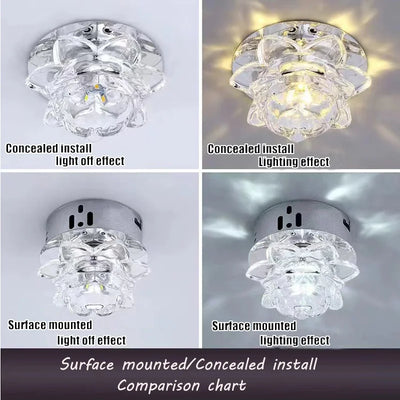 LED crystal ceiling light living room decoration corridor aisle ceiling light embedded downlight