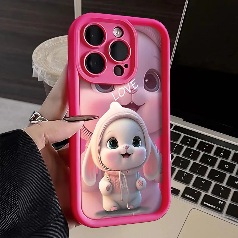 Lovely Pink Rabbit Case For Samsung Galaxy  Cover