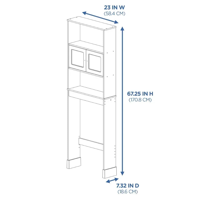 Cabinet over the Toilet, 3 Shelves, Bathroom Space Saver, Espresso/White 23" W