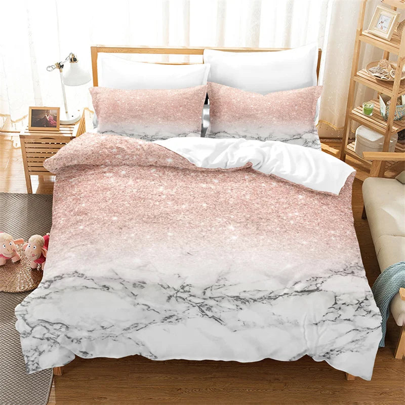 Modern Marble Duvet Cover King Queen Size For Girls Kids Teens Geometric Pattern Comforter Cover Microfiber Abstract Bedding Set