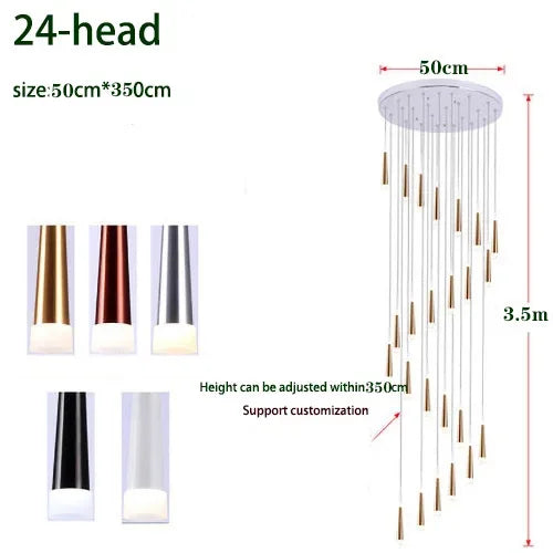 Dimmable Led Chandelier Long Tube Lamp