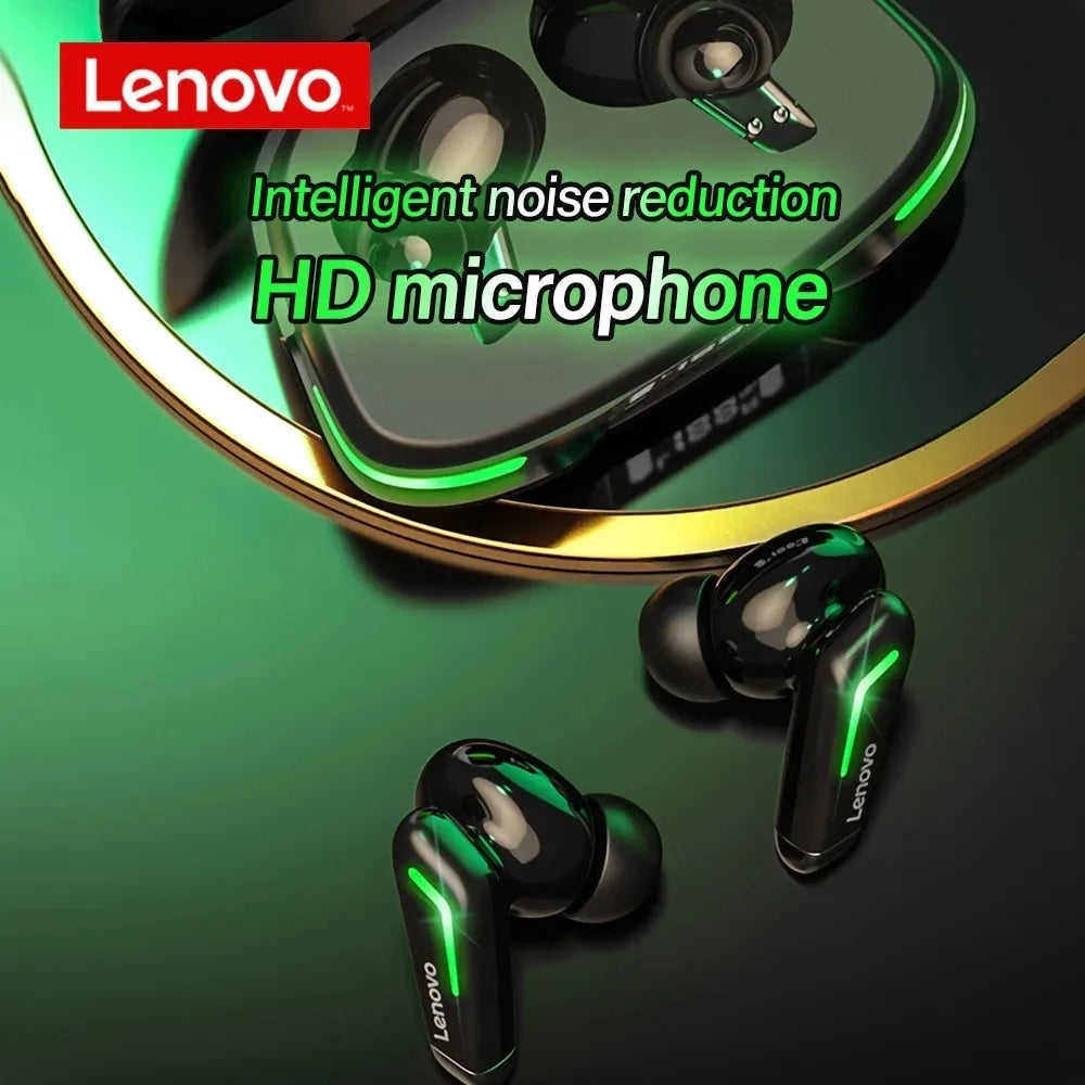 Original Lenovo GM3 Bluetooth Earphones TWS Gaming Headset with Digital Display Low Latency Dual Mic Noise Reduction Earbuds