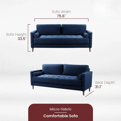 Living Room Sofa Lexington Sofa, 75.6" W x 31.1" D x 33.5" H, Navy Blue, Living Room Home