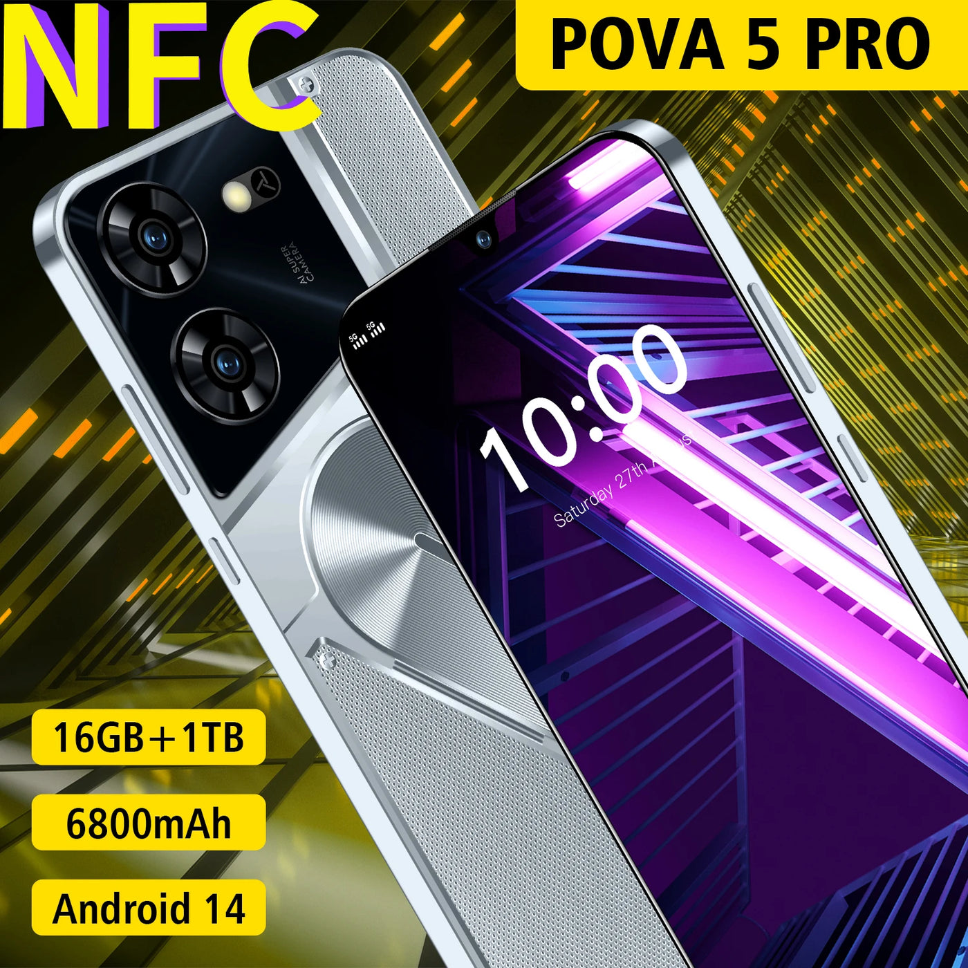 Original Pova 5 Pro Smart phone Global Version Dimensity 9300 16G+1TB 5G Cellphone