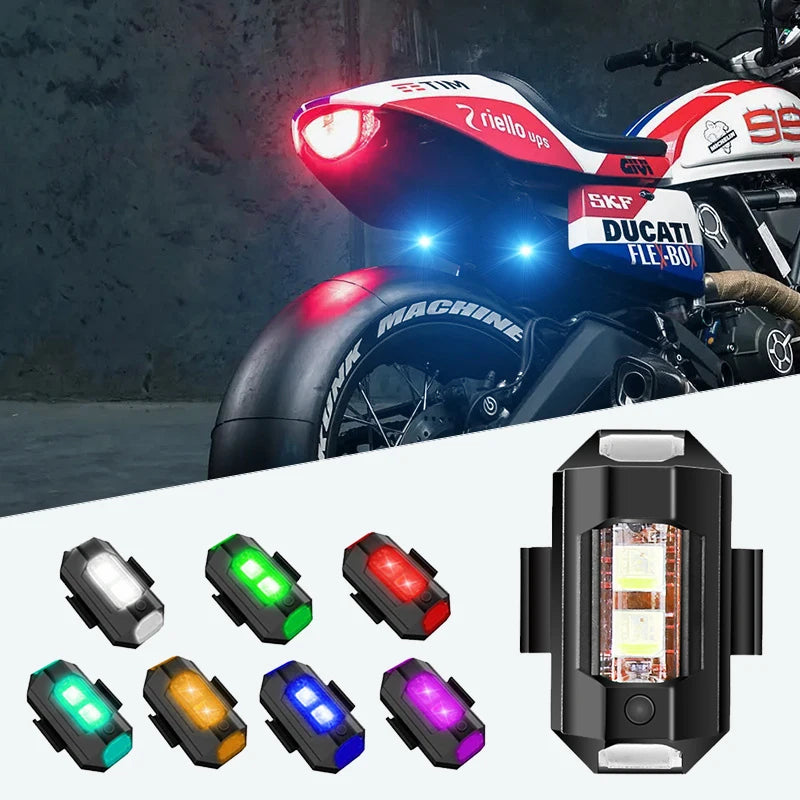 Motorcycle Lights Drone Strobe Light USB LED Anti-Collision Bike Aircraft Night Flying Mini Flashing Warning Signal Light